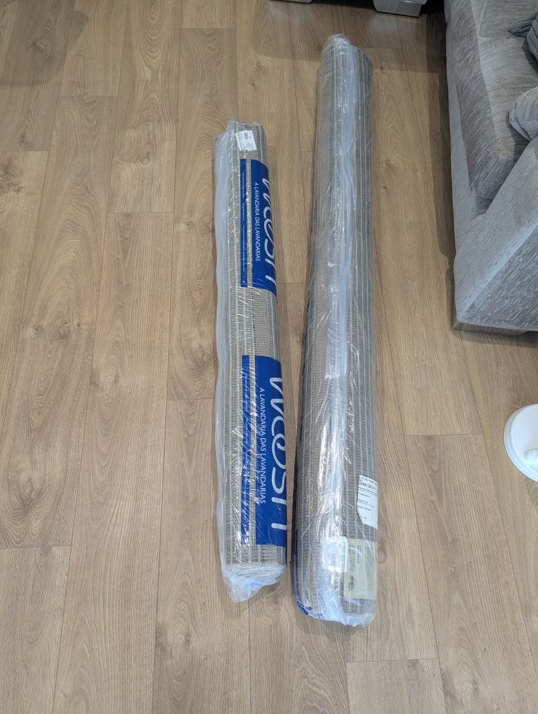 Tapete 175x120 cm Castanho riscas em branco
