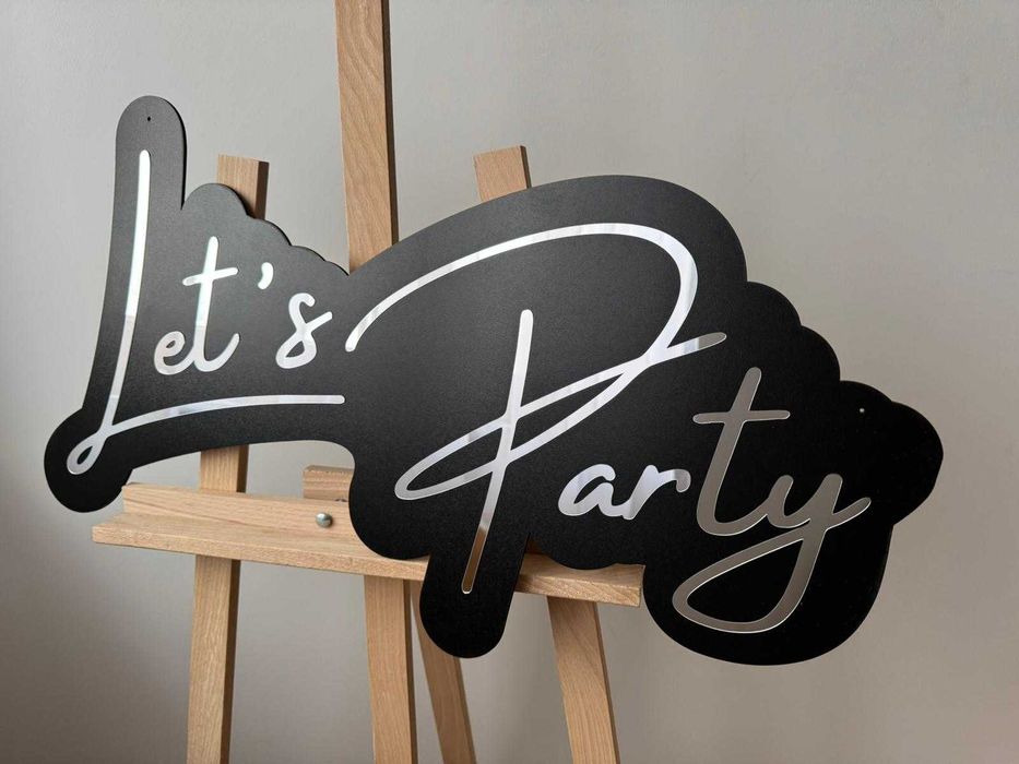 Lets Party napis na ściankę dekoracyjną balonową urodziny dekoracje