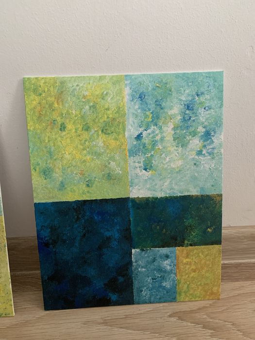 Tryptyk obrazy akrylowe do biura modern art 24x30cm