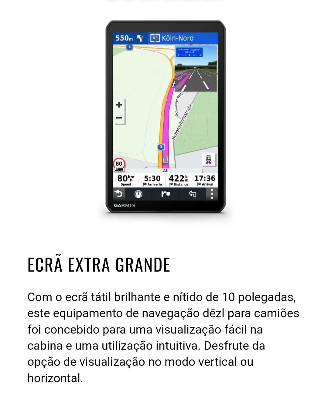 Garmin Dezl LGV1000 MT-D 10" Navegador GPS para Camiões Mapa Europa