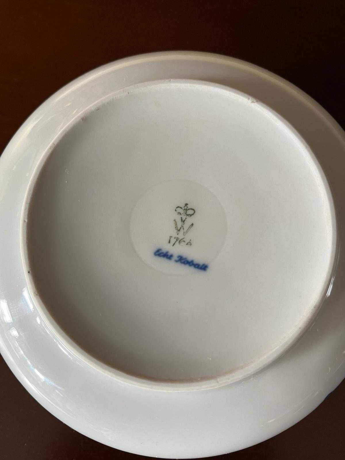 HALLENDORF Echt Kobalt-1764 porcelana patera cukiernica