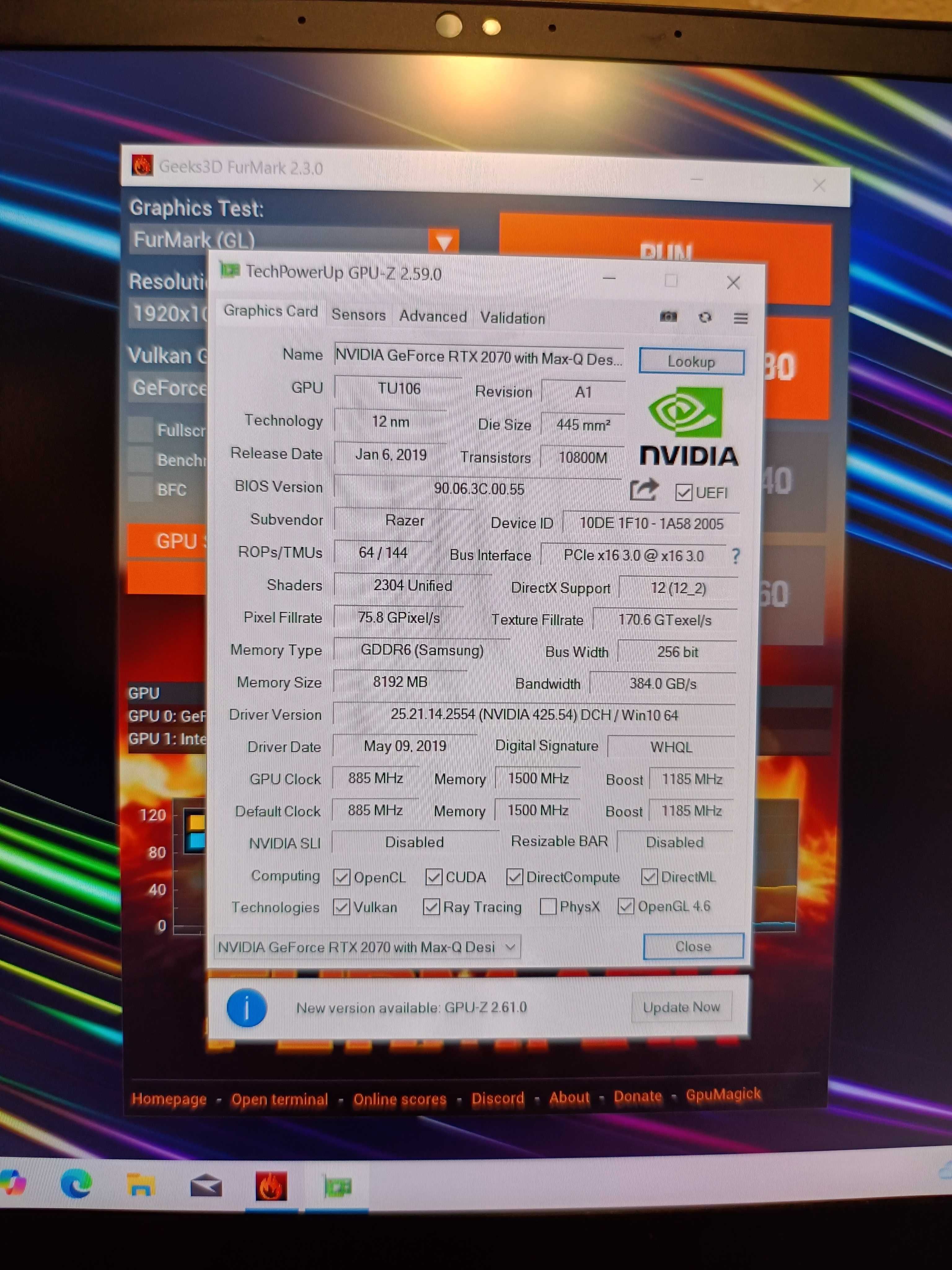 Razer Blade 15 i7-9750H 32GB  nVIDIA RTX 2070 Max-Q 8Gb SSD1Tb 300Hz