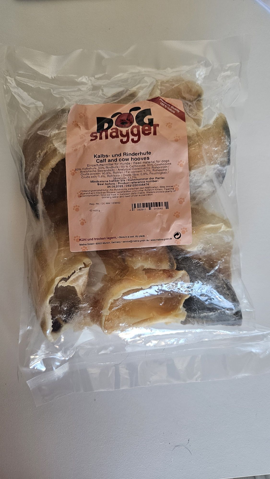 Cascos de vaca snacks para cão