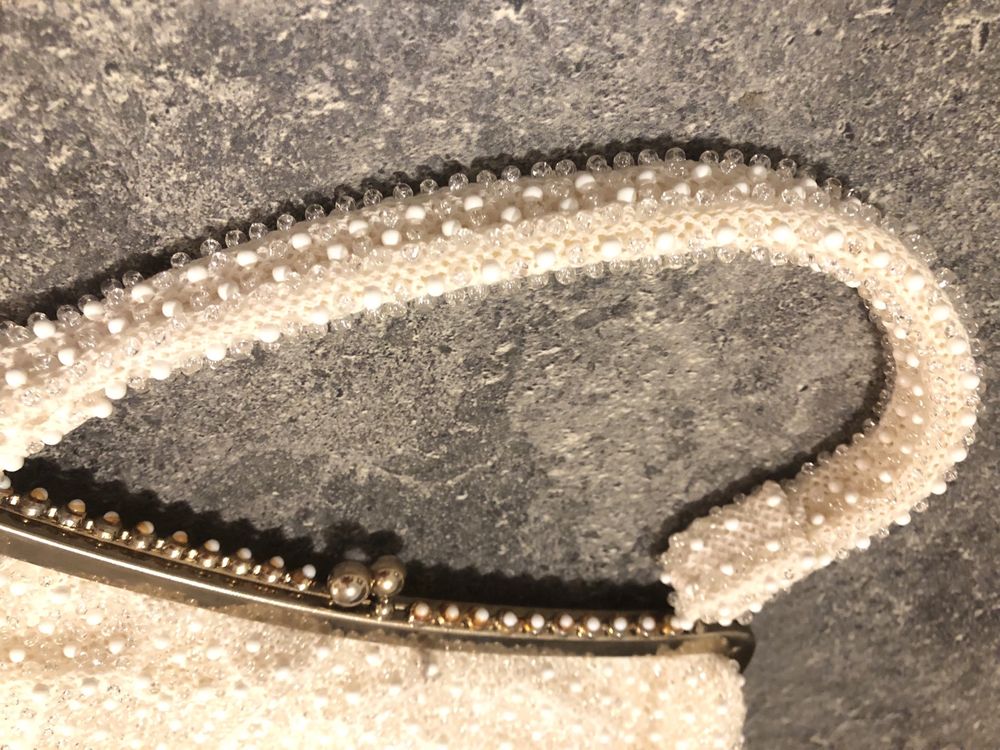 Mala de mão com perolas Vintage, bolsa interior