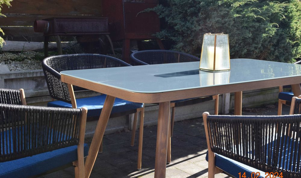 zestaw ogrodowy 6+1 technoratan obiadowy stół krzesła promocja