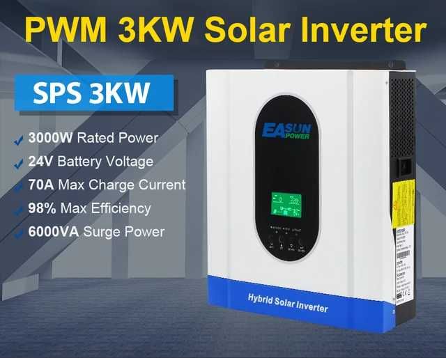 Гибридный солнечный инвертор EASUN POWER 3kW 24V ISolar-SPS-3KW