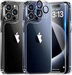 TAURI 5w1 Etui do iPhone 15 Plus 2x Szkło Hartowane + 2x Osłona