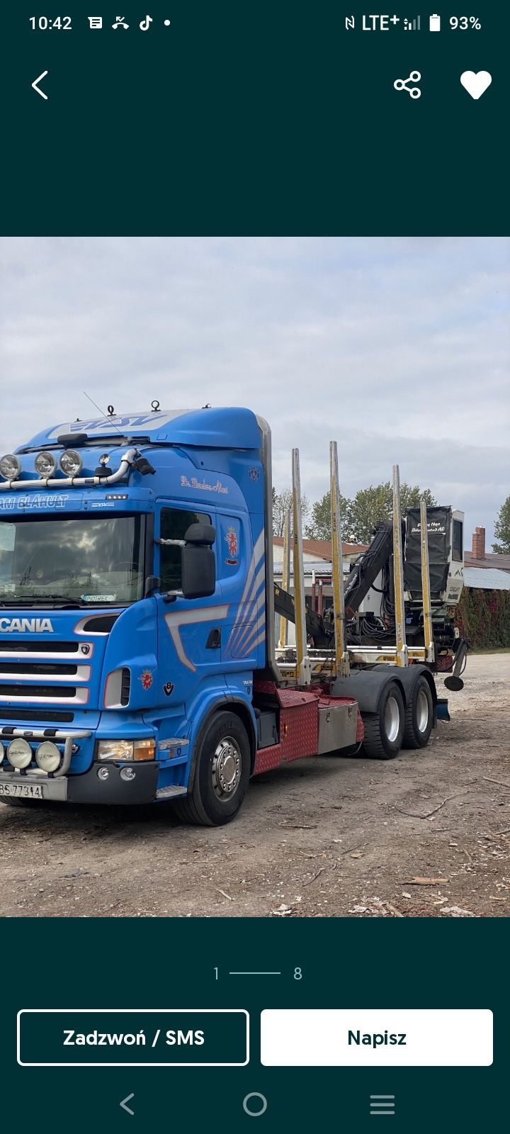 Scania Vabis v580 do drewna lasu