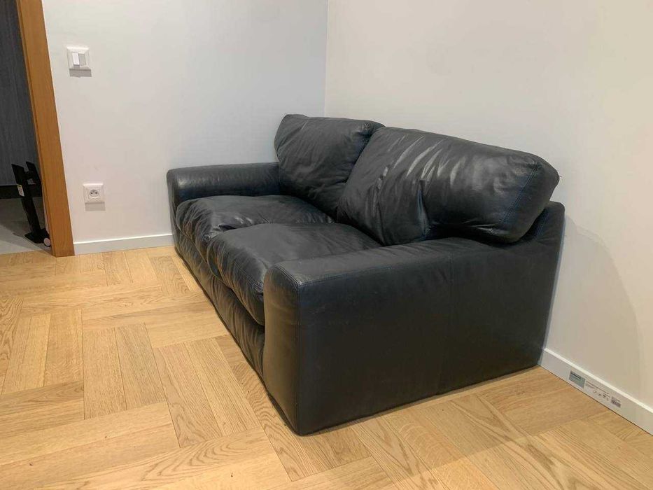 Skórzana kanapa czarna