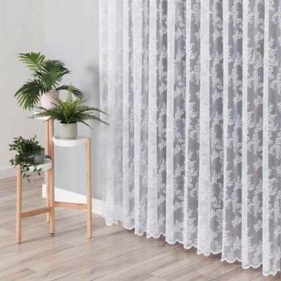 Firana żakardowa na taśmie wys. 250x170 cm 090375 kwiatuszki