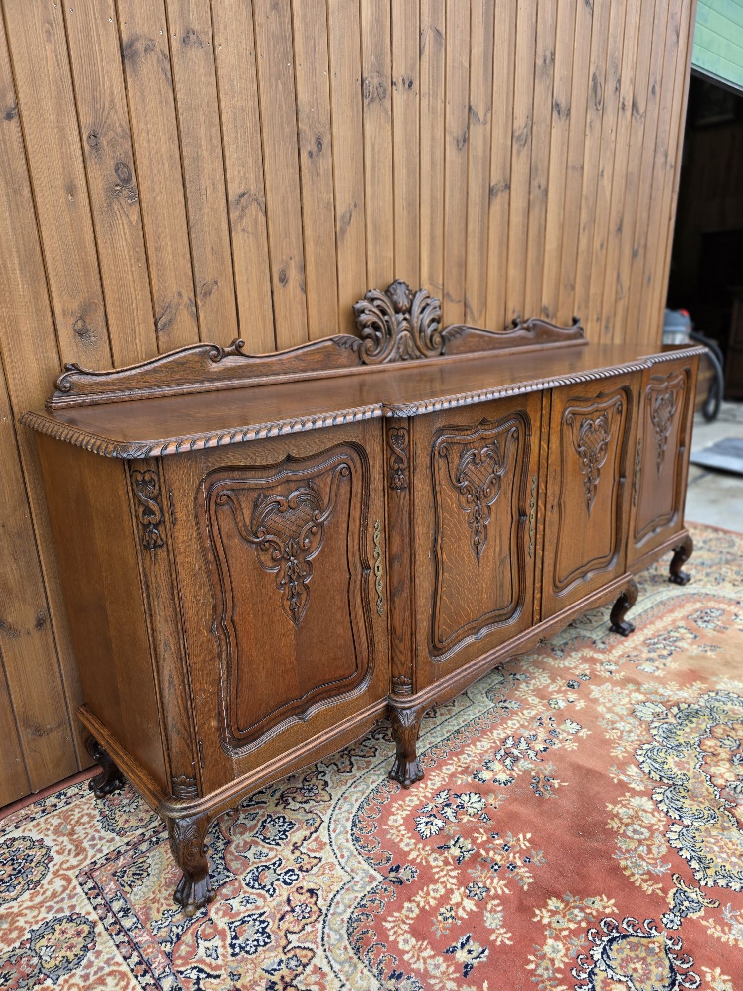 Komoda rzeźbiona chippendaile lwie łapy 227 cm #1682 Stylowy Węgrów