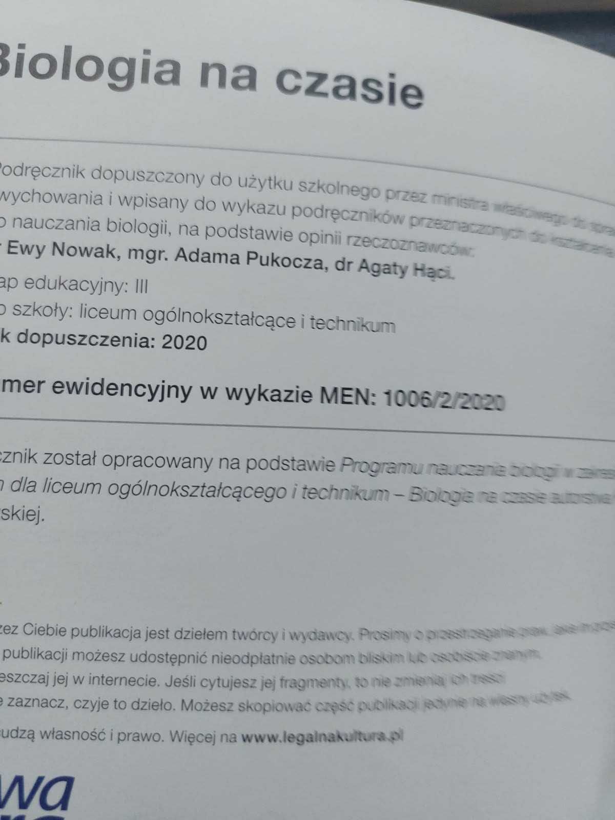 podręcznik,książka Biologia na czasie 2,liceum i technikum,stan bdb