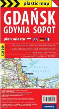 Plastic map Gdańsk Gdynia Sopot 1:26 000 - praca zbiorowa