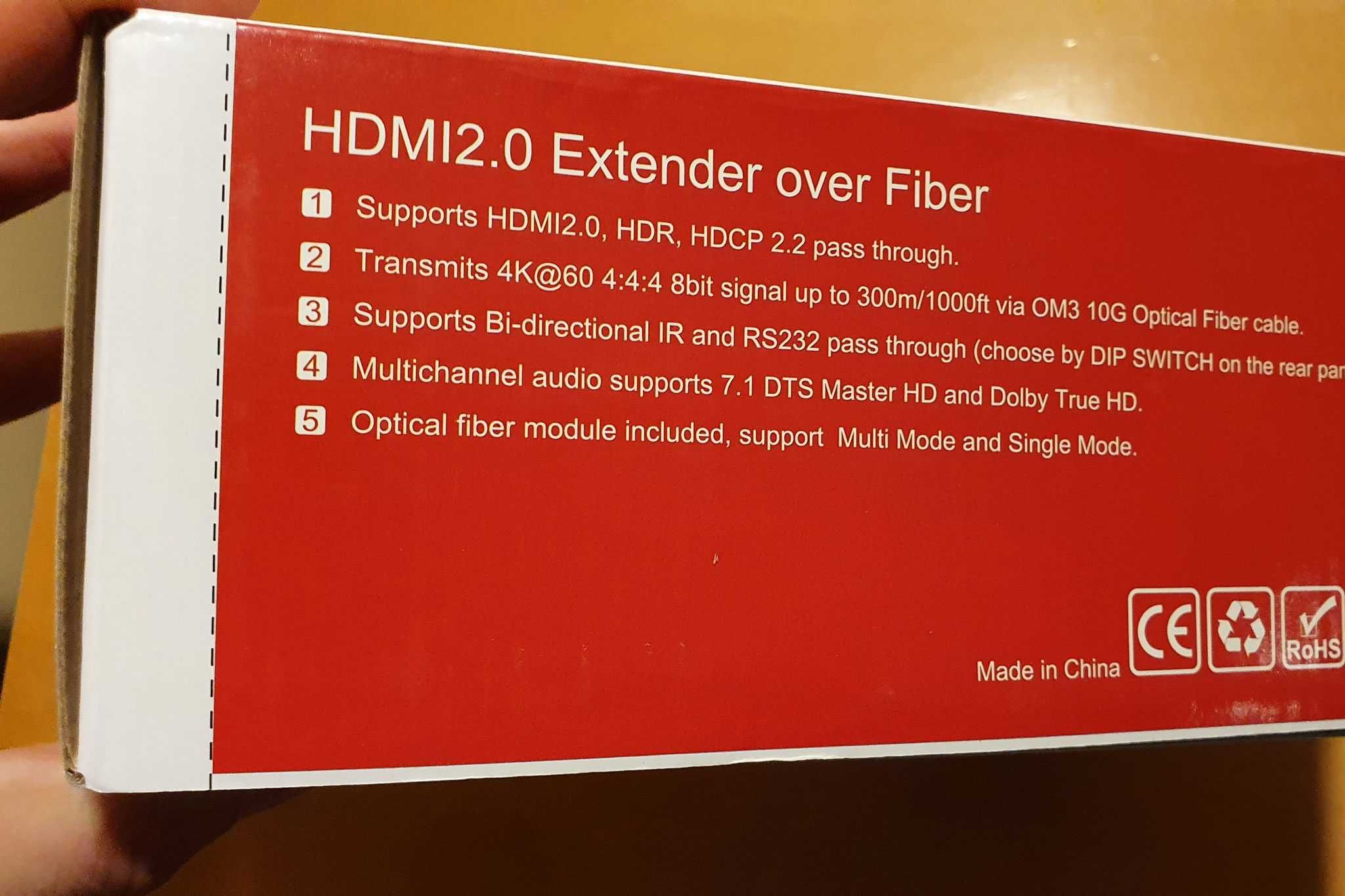Extender HDMI 2.0 over Fiber, ekstender przedłużacz światłowodowy 4K
