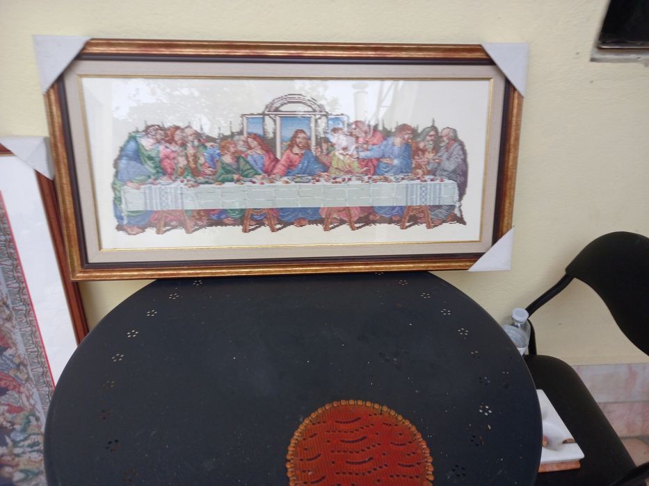 2 Quadros bordados da Sagrada Faimilia