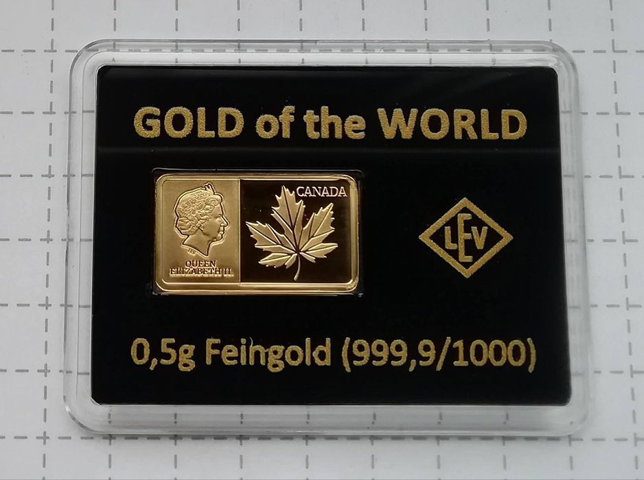 Золото Світу 2018 рік. Канада. ЗОЛОТО. ПРУФ. 999,9 проба - 0,5 грам.