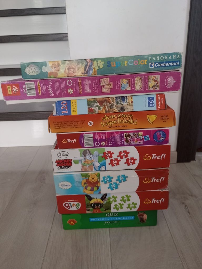 Zestaw puzzli  gra ,quiz puzzle bing , kaczor Donald, Kubuś Puchatek,
