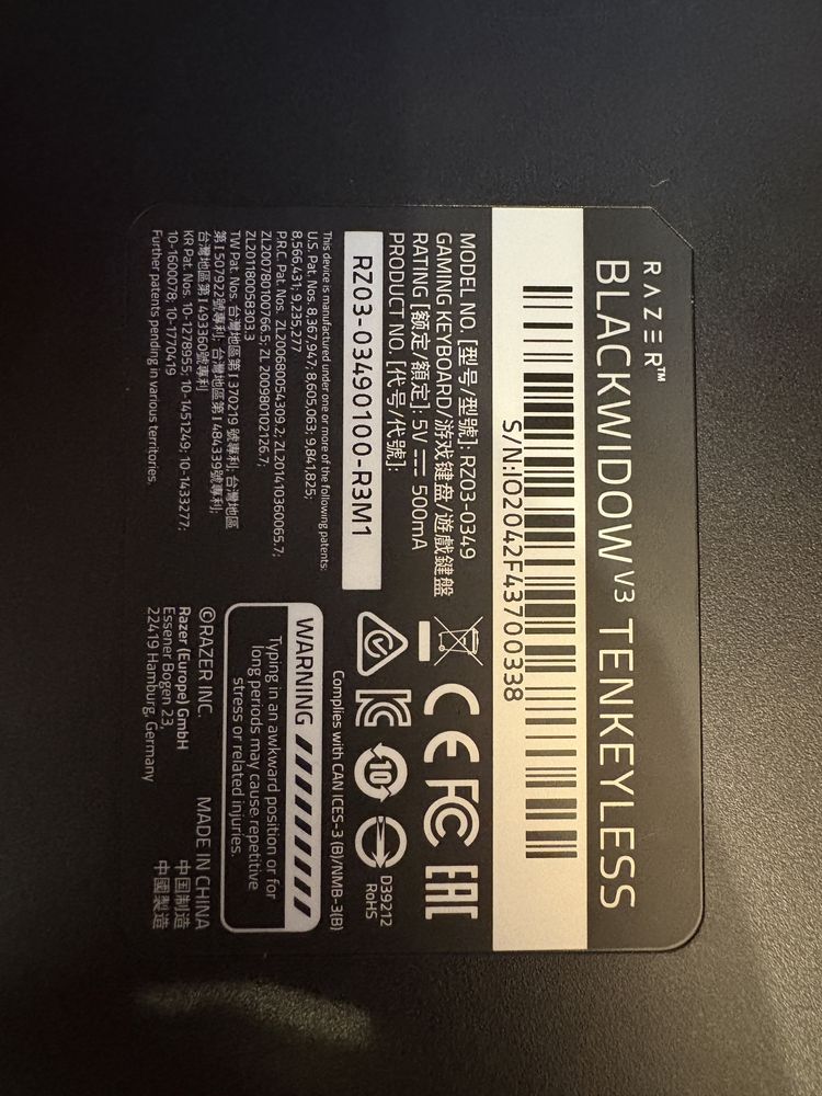 Продам клавіатуру RAZER BlackWindow v3TKL