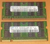 RAM laptop 4GB (2X2GB).  PC2 Samsung