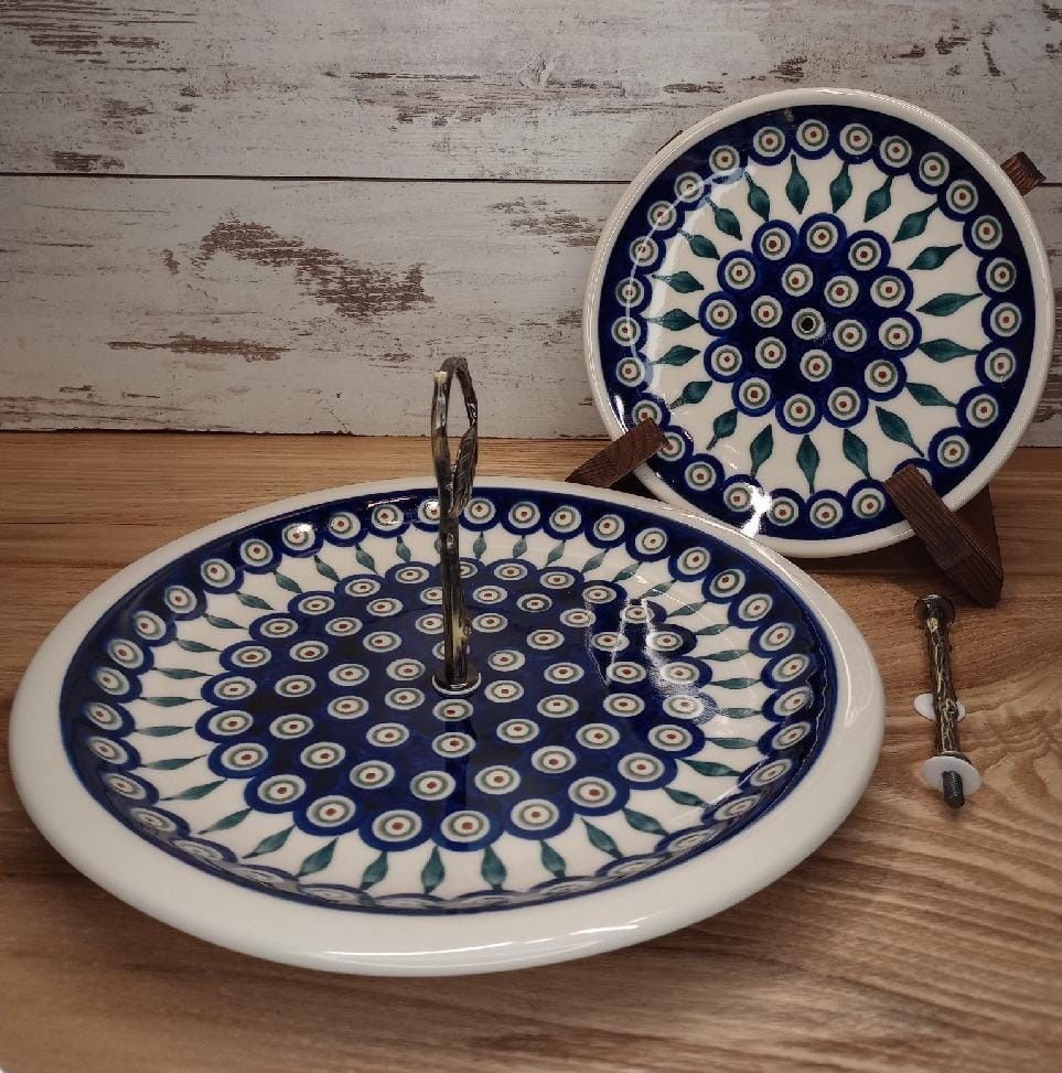 Patera na ciasto ceramiczna 2 w 1 ceramika Z.C. Bolesławiec Z.C.B.