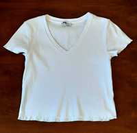 Biała bluzka T-shirt damski bawełniany S