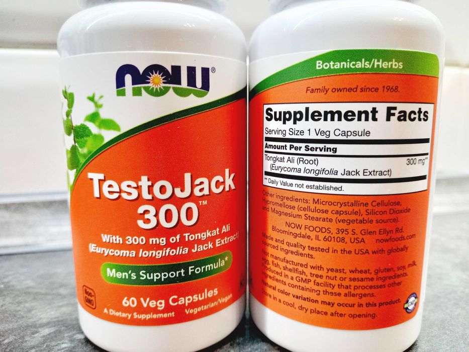 Now Foods, TestoJack 300 (60 капс.), бустер тестостерона
