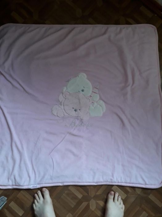 Конверт-одеяло нежно-розового цвета на синтепоне