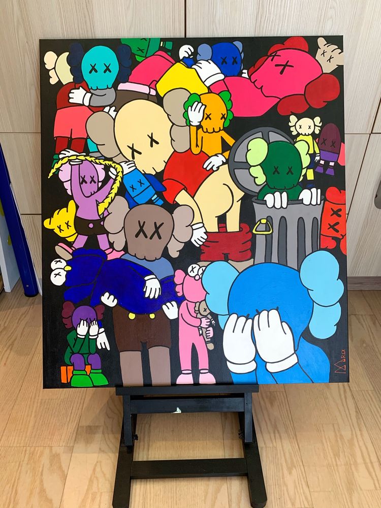 Картина современное искуство kaws pop art