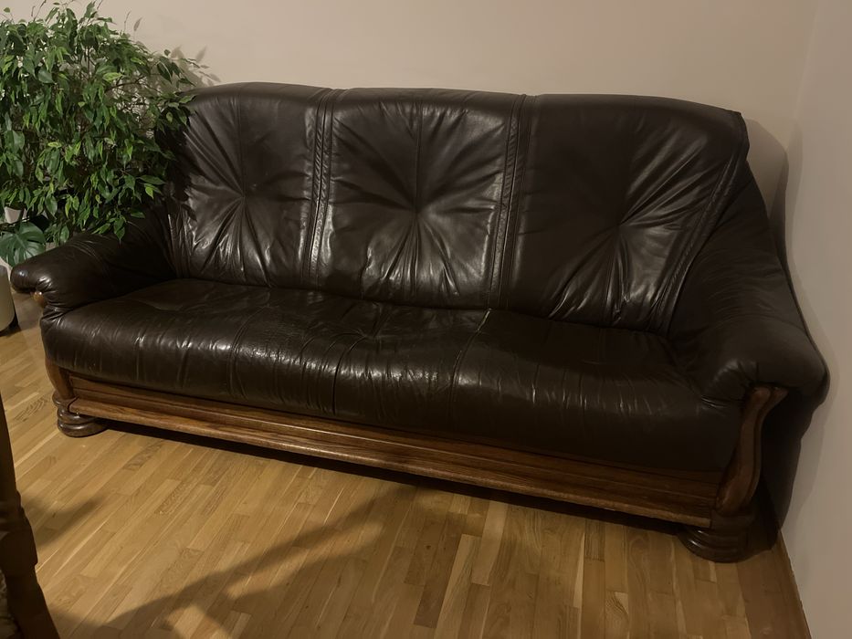 Zestaw wypoczynkowy 3 częściowy skorzany