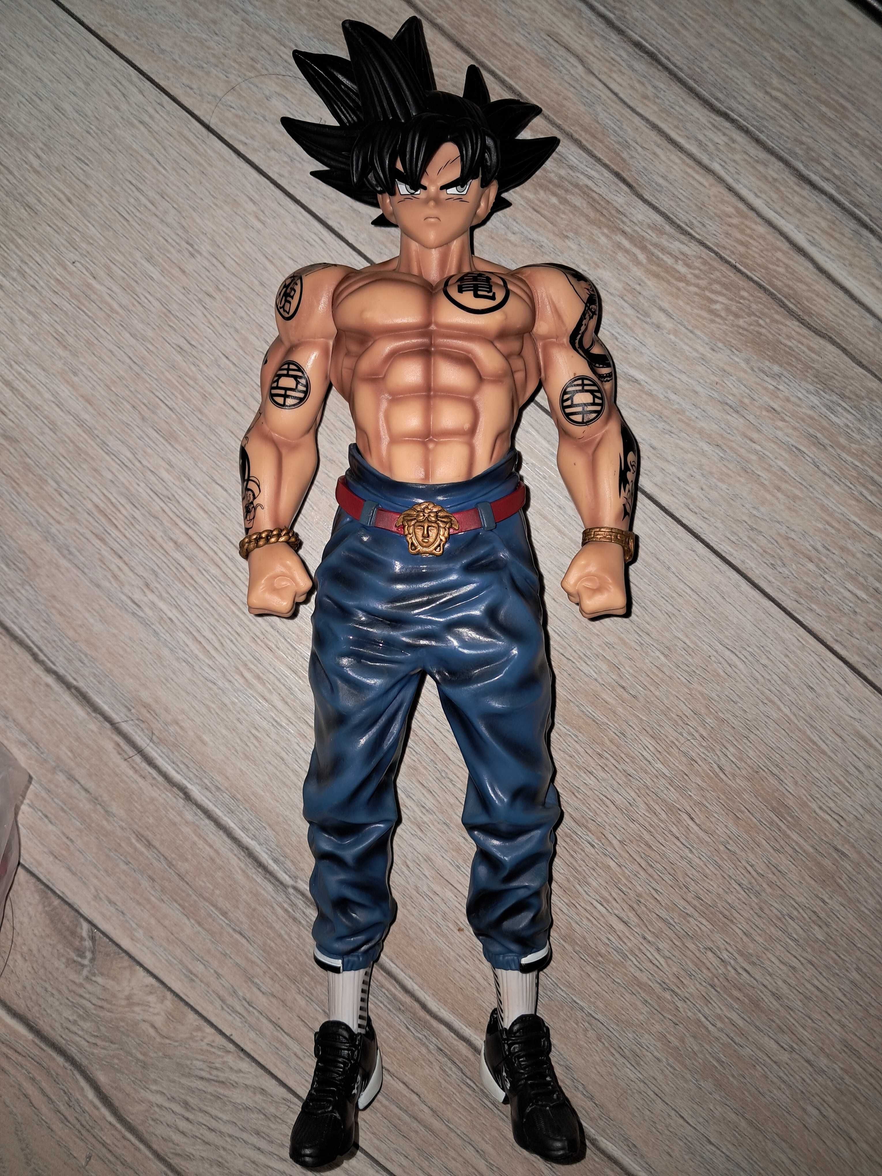 Anime Goku tatuaż z czarnymi włosami tatuaże figurka 28 cm