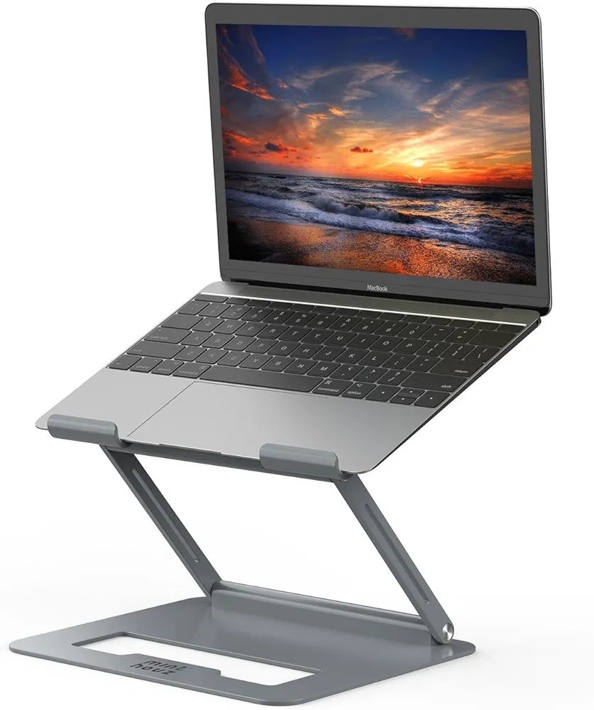 Minthouz Stojak na laptopa, regulowany kąt, aluminiowy, składany uchwy