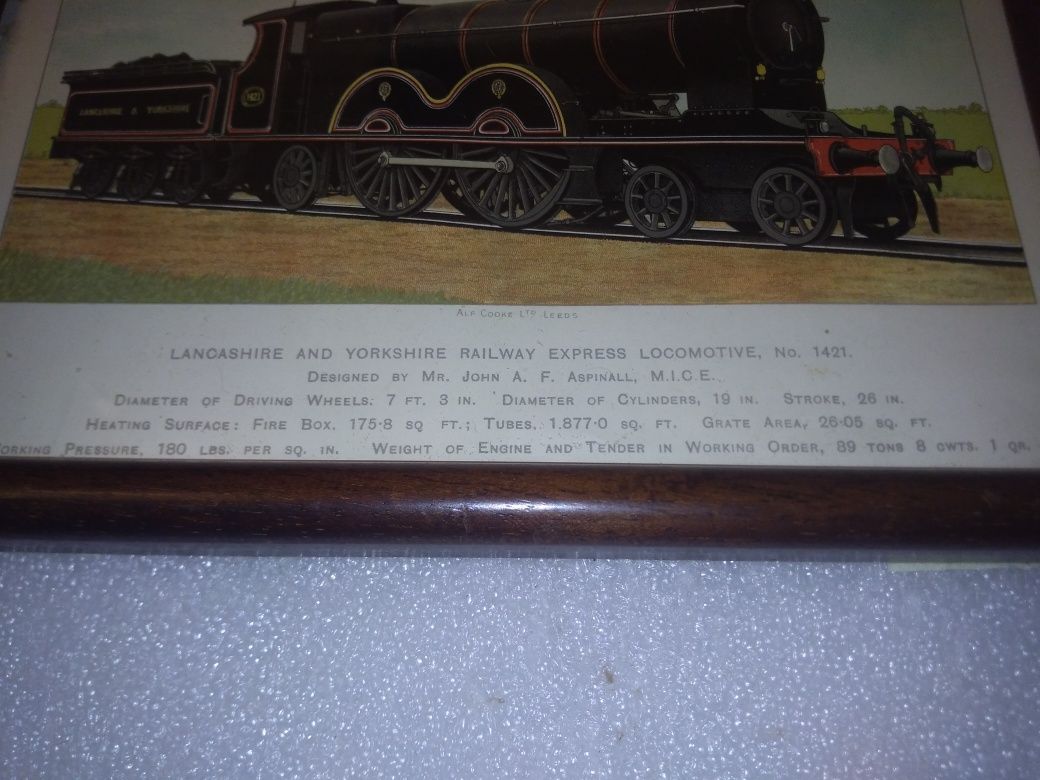 Antiga gravura locomotiva comboio