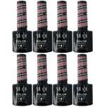 8 x Niuqi Lakier Hybrydowy Uv/Led 5ml Brokat Różowe Złoto 1 ZESTAW
