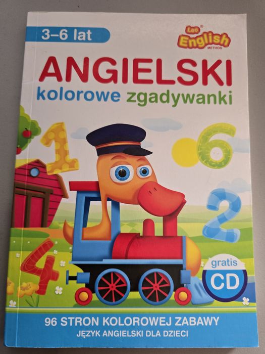 Angielski kolorowe zgadywanki z płytą CD, NOWA, 3-6 lat