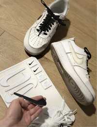 Oryginalne buty sneakersy Nike Air Force 1/1 AF1 białe + czarne rzepy