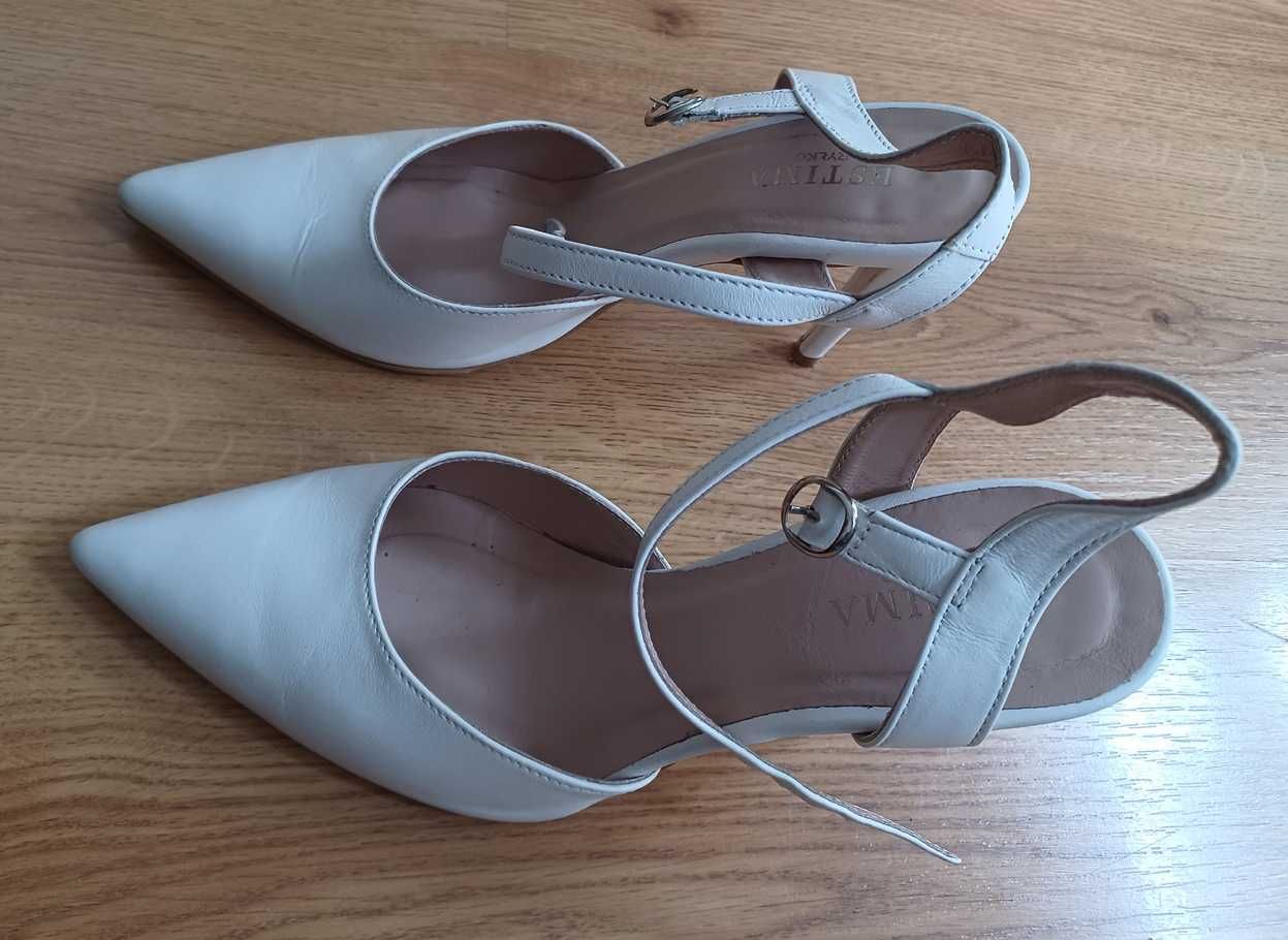 Białe buty ślubne Ryłko Estima, rozmiar 38