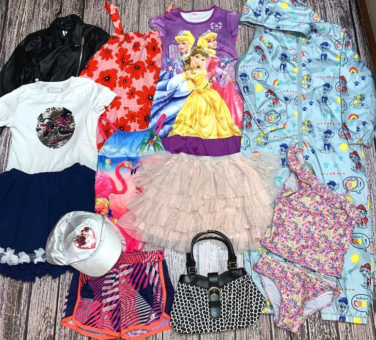 Пакет фирменных вещей для девочки 6-7 лет, 116-122 см(12 шт.)