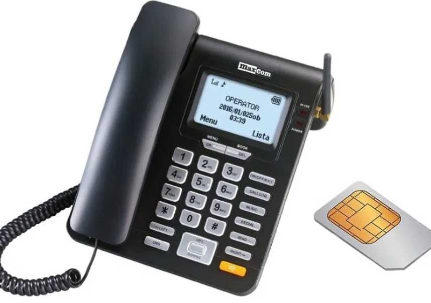 Telefon dla seniora Maxcom MM28D sim stacjonarny duże klawisze głośny