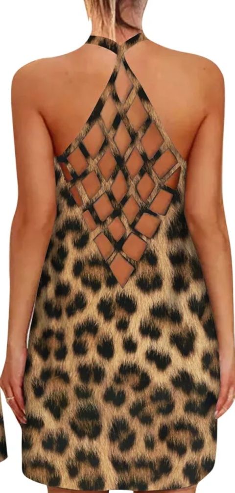 Vestido de verão leopardo tamanhos M e L Novos