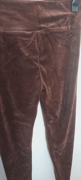 Legginsy welurowe welur Ola Vogue czekoladowe modelujące