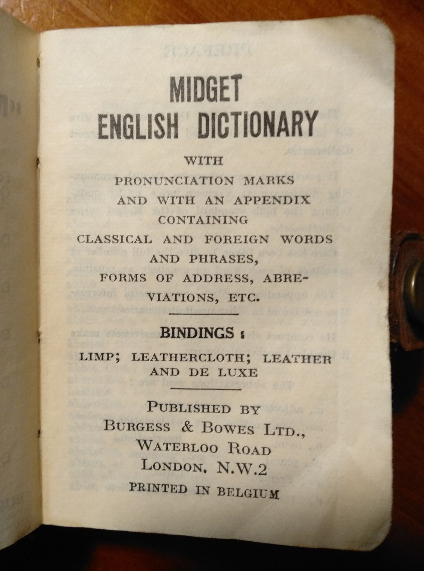 Pequeno dicionário de língua Inglesa anos 70