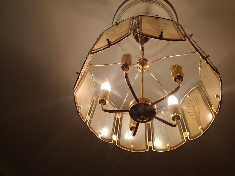 Zestaw lamp do salonu i jadalni, antyk