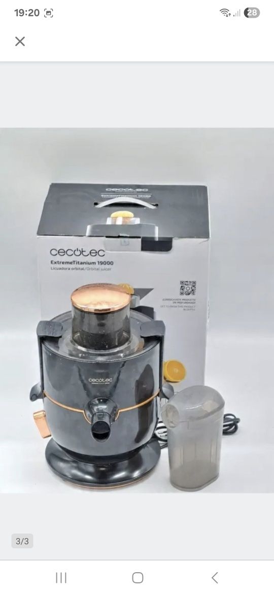 Sokowirówka Cecotec ExtremeTitanium 19000 czarny 1000 W