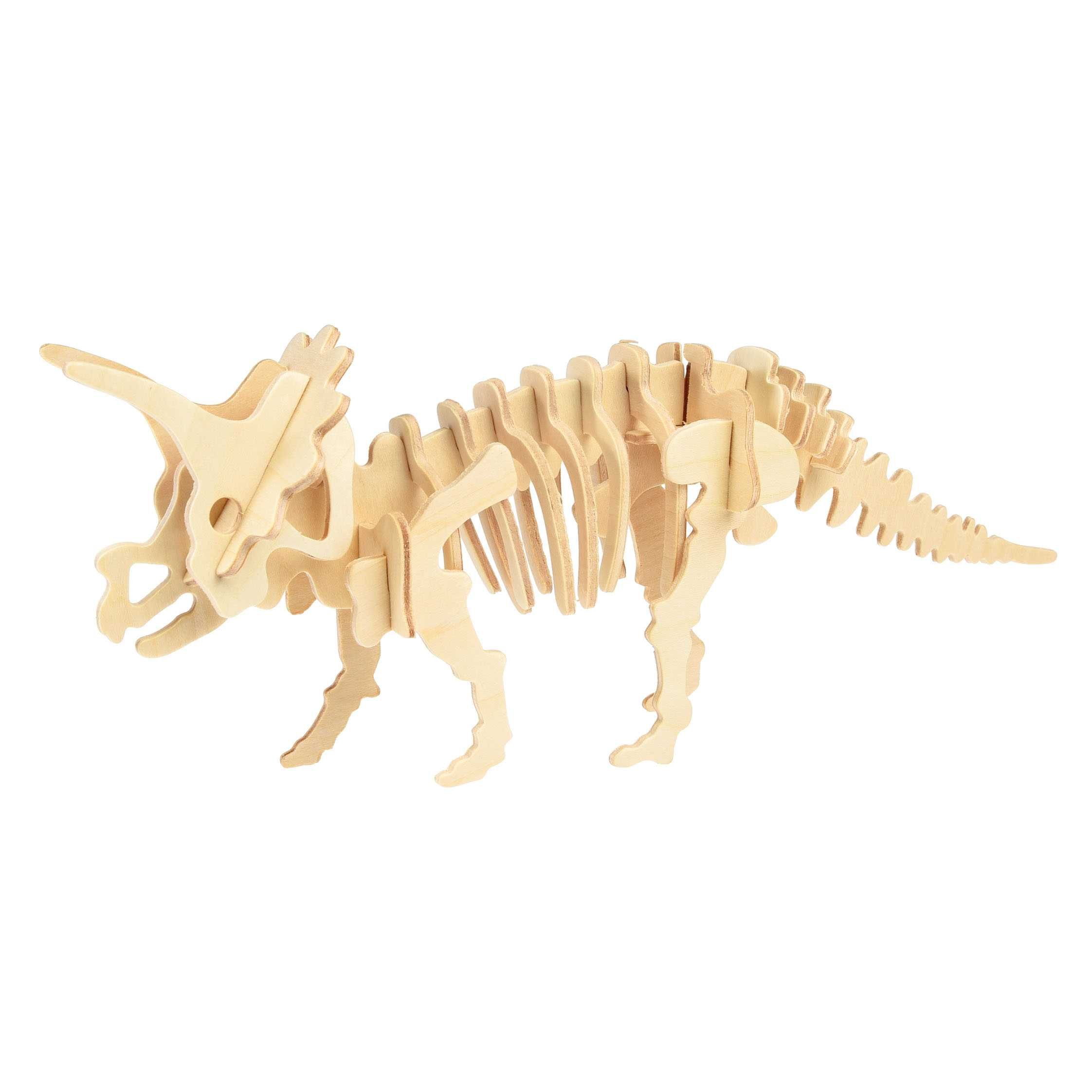 Nowy Triceratops, drewniane puzzle 3D, Rex London