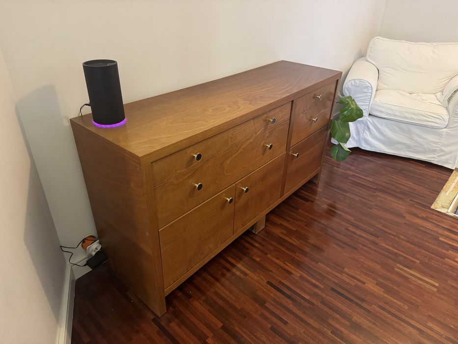 Duża Komoda merbau naturalne drewno brązowa