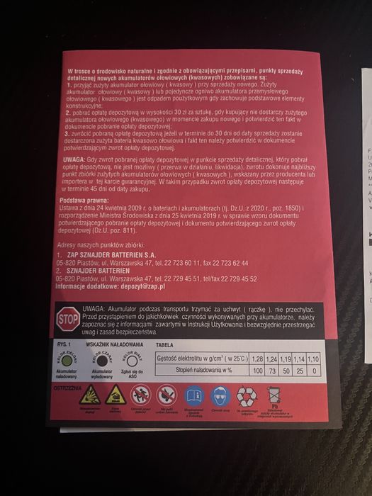 Akumulator Samochodowy NA GWARANCJI Sznajder 60Ah 520AEN