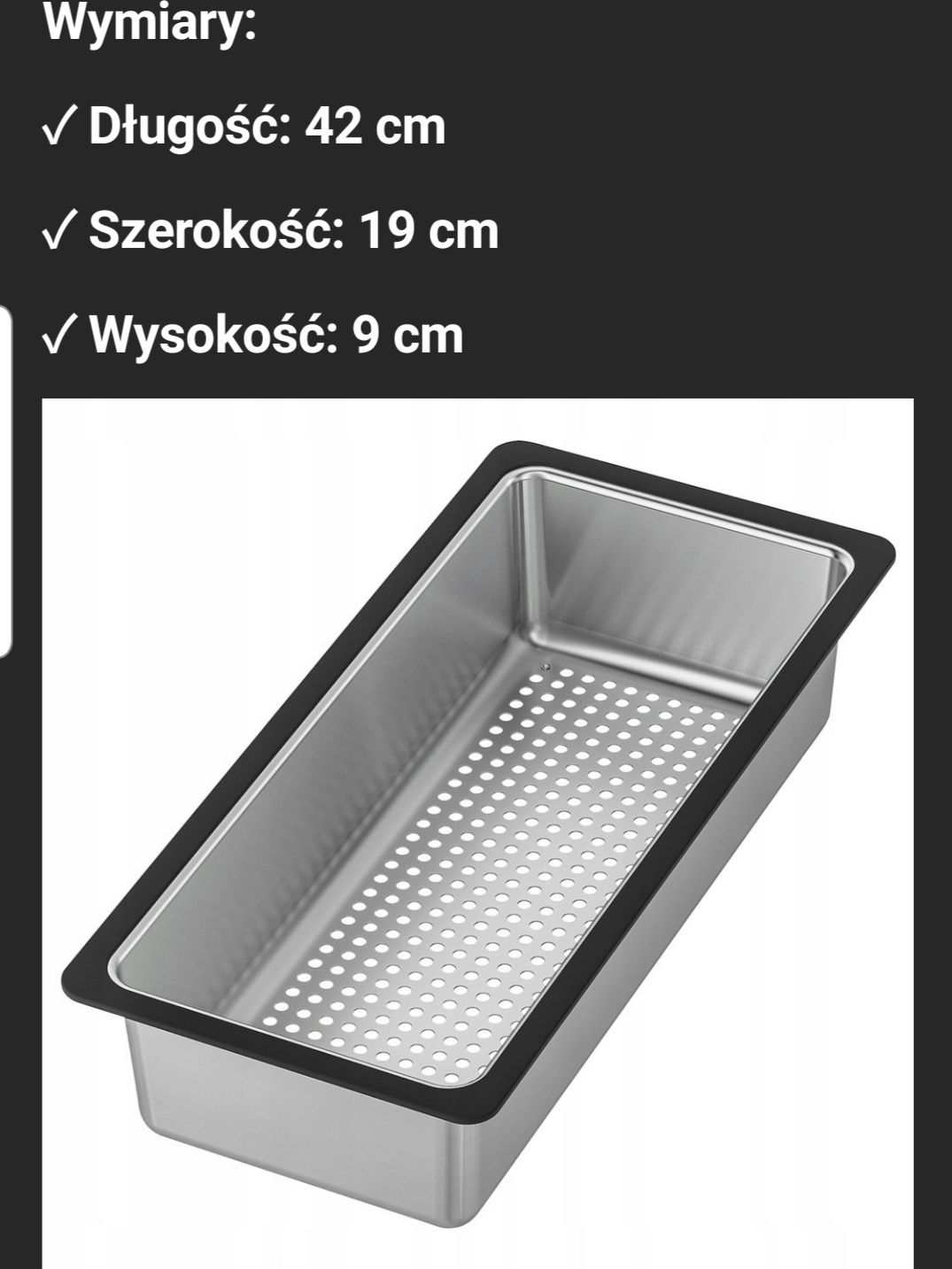 Cedzak na  zlew IKEA NORRSJON