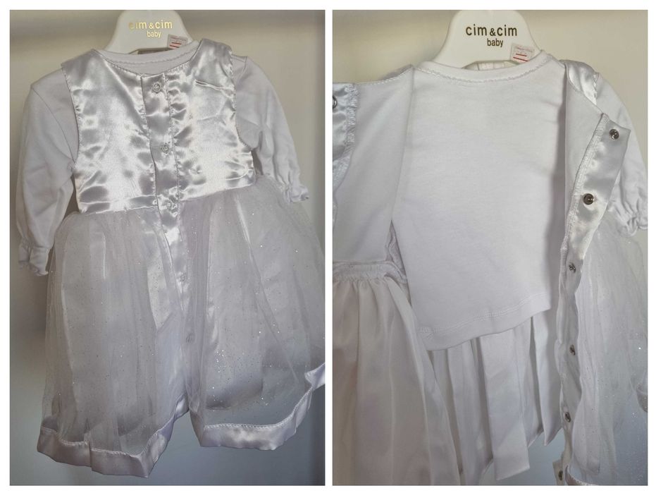 Komplet na chrzest dla dziewczynki rozmiar 62-68