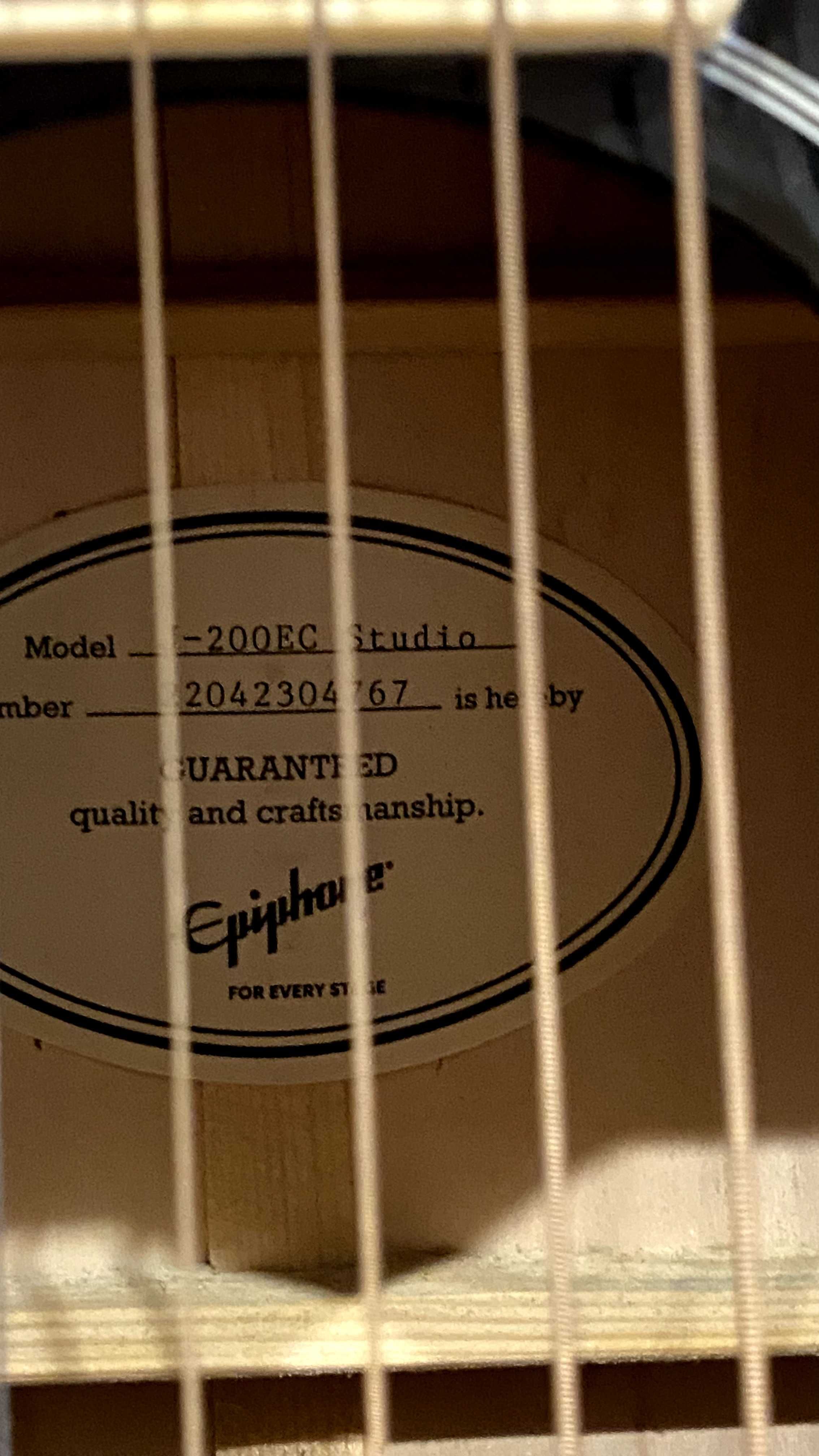 Guitarra Esquerdina Epiphone JC-200BC Studio - Vintage Sunburst