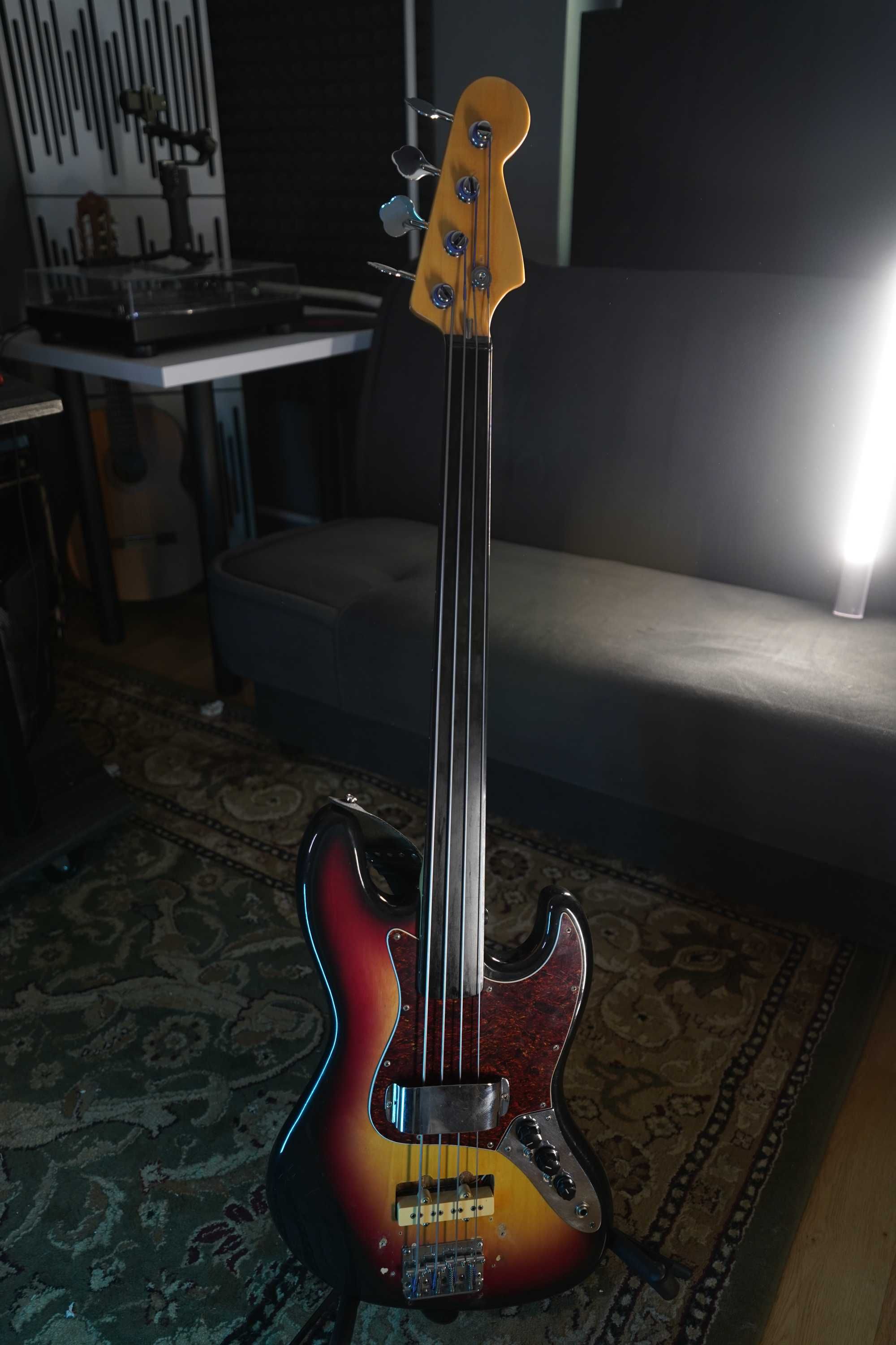 Bezprogowa Gitara basowa fretless Jazz Bass DIY Japan – heban Schaller